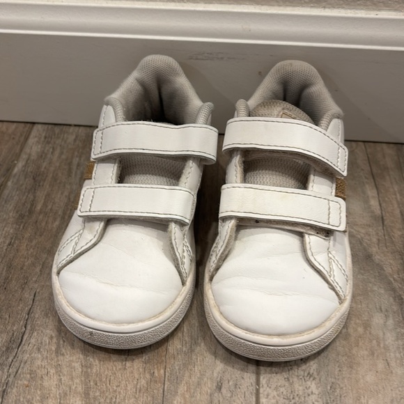 Adidas Grand Court White Gold Shoes Toddler Size 6 Toddler - Picture 2 of 6